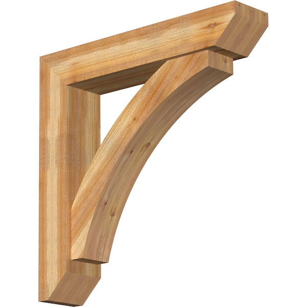 Ekena Millwork Thorton Slat Rough Sawn Bracket w/ Offset Brace, Western Red Cedar, 8"W x 40"D x 40"H BKT0806X40X40THR06RWR - main